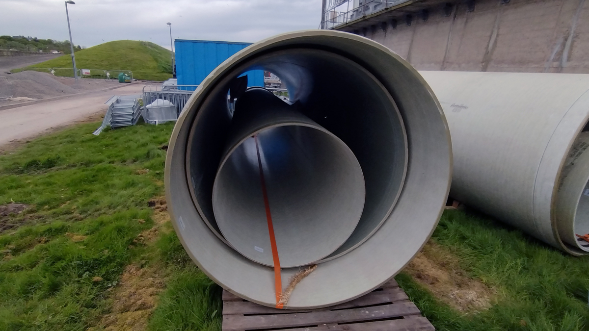 Nested GRP pipework - Courtesy of J Murphy & Sons