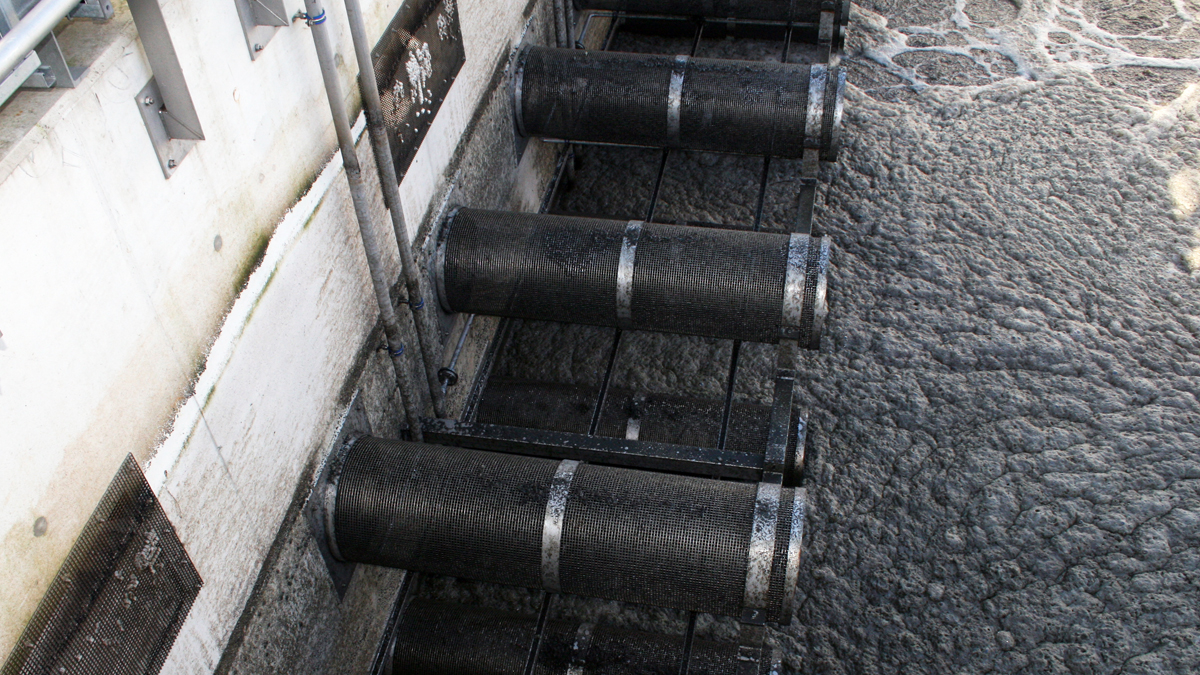 IFAS sieve arrangement - Courtesy of United Utilities