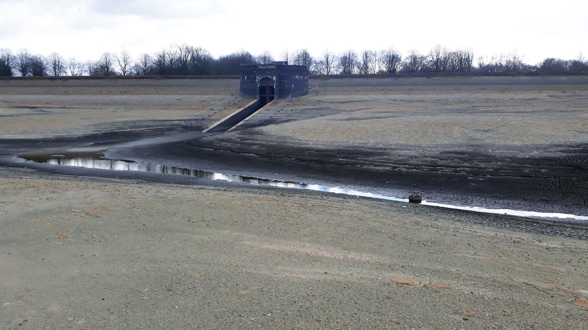 Reservoir basin once emptied - Courtesy of Costain