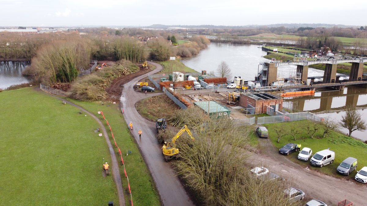 Holme sluice tree removal - Courtesy Environment Agency