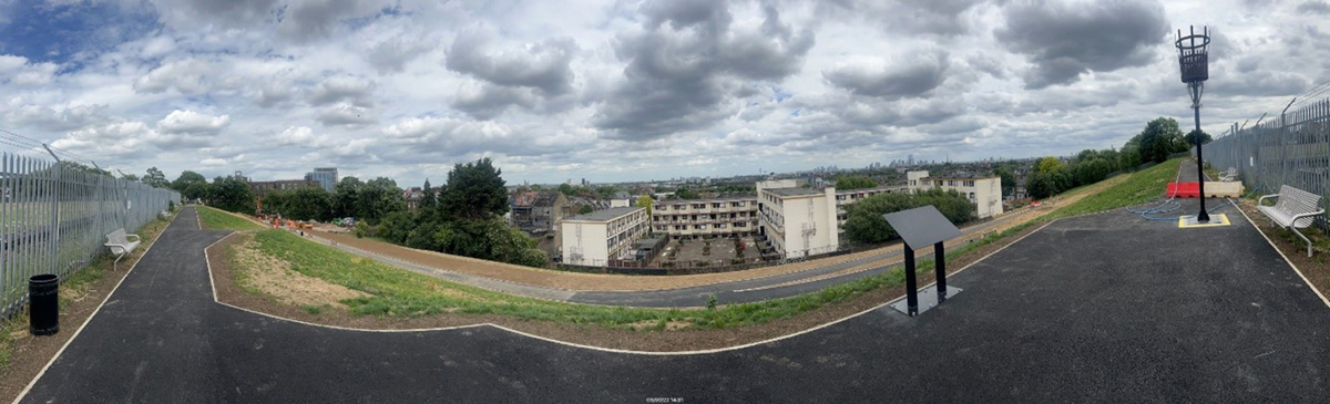 View from the top pf the embankment of the completed works - Courtesy of MWH Treatment