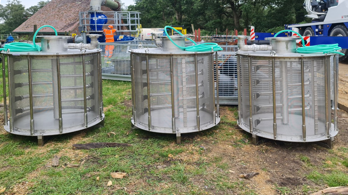 Rotorflush RF1100-1000LW backwashing suction strainers - Courtesy of Bournemouth Water