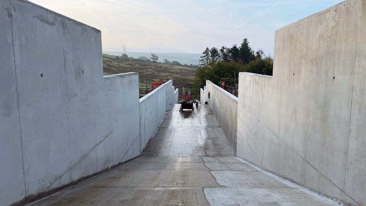 New spillway lining under construction - Courtesy of Costain