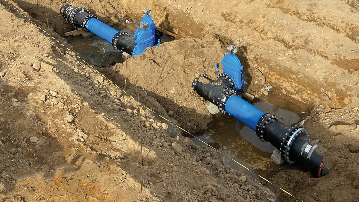 Inlet and outlet connections at Moys WPS - Courtesy of BSG Civil Engineering Ltd