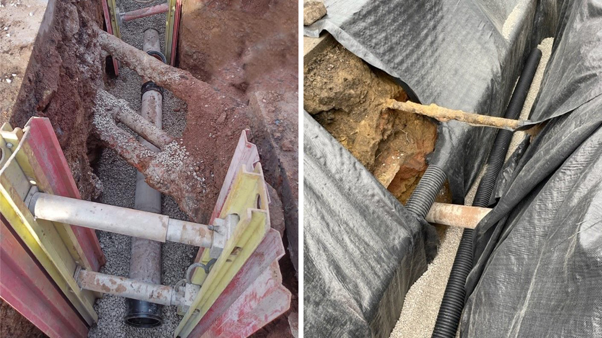 New surface water pipe, diverting the highways drainage into the culverted watercourse - Courtesy of MMB