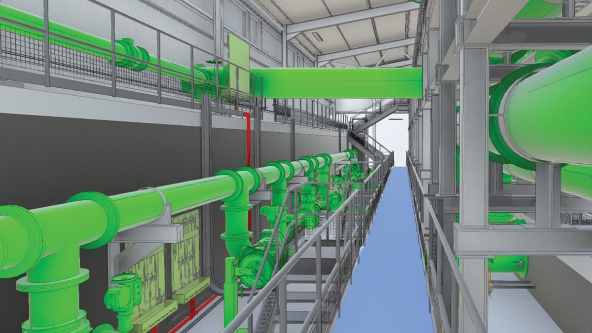 3D model inside the new Alderney WTW - Courtesy of South West Water