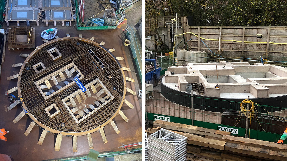 Shaft cover slab under construction - Courtesy of Barhale