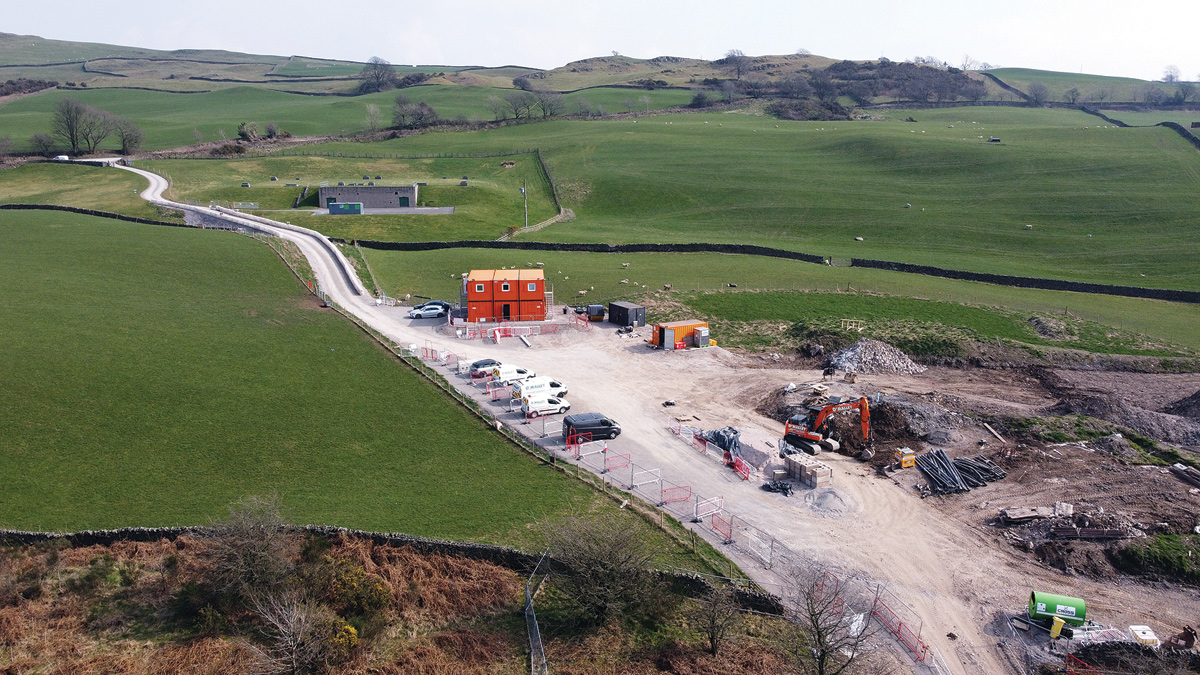 Site compound across undulating glacial topography - Courtesy of Eric Wright Civil Engineering