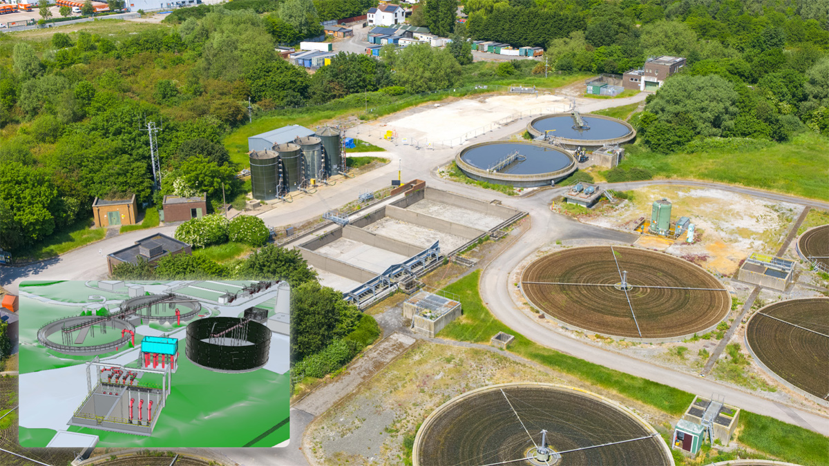 Heanor Milnhay STW: (main image) demolition completed July 2023 and (inset) Revit model - Courtesy of MMB