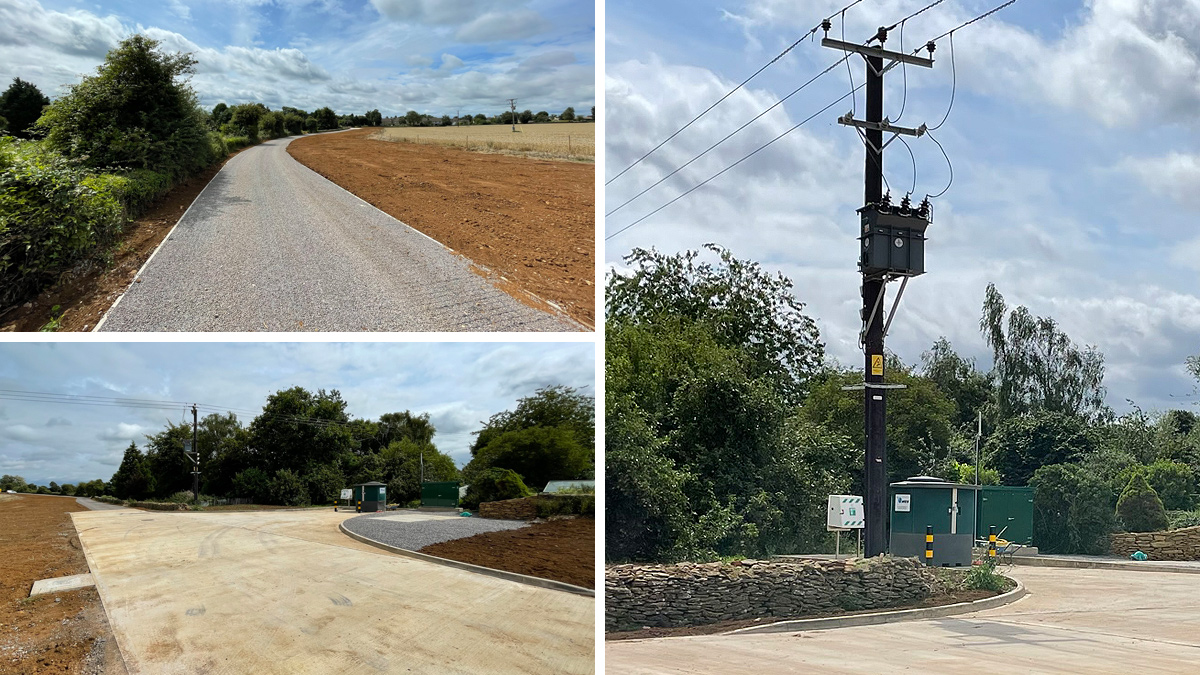 The finished pumping station site and access track (August 2023) - Courtesy of Wessex Water