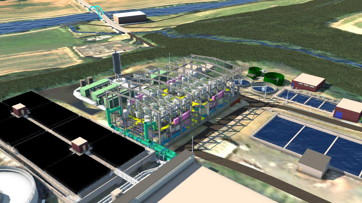 3D render of Hampton Loade WTW CeraMac® filtration stage - Courtesy of Ross-shire Engineering