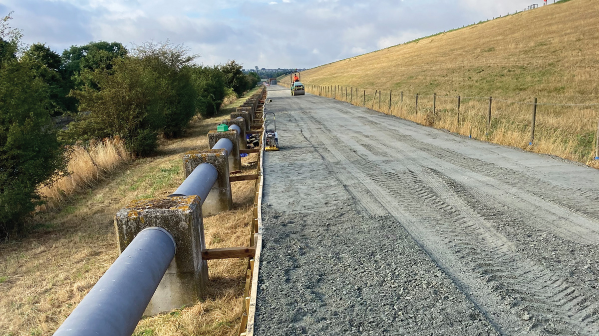 Finished temporary road before track matting - Courtesy of MWH Treatment