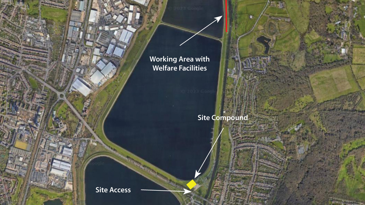 Google Maps - location of site compound and works area