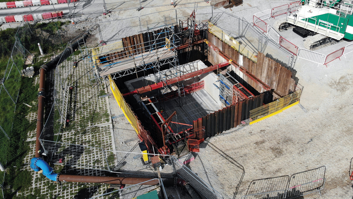 CSO chamber with at Hathersaw Fields with overpumping pipework - Courtesy of VJ Donegan Civil Engineering Ltd