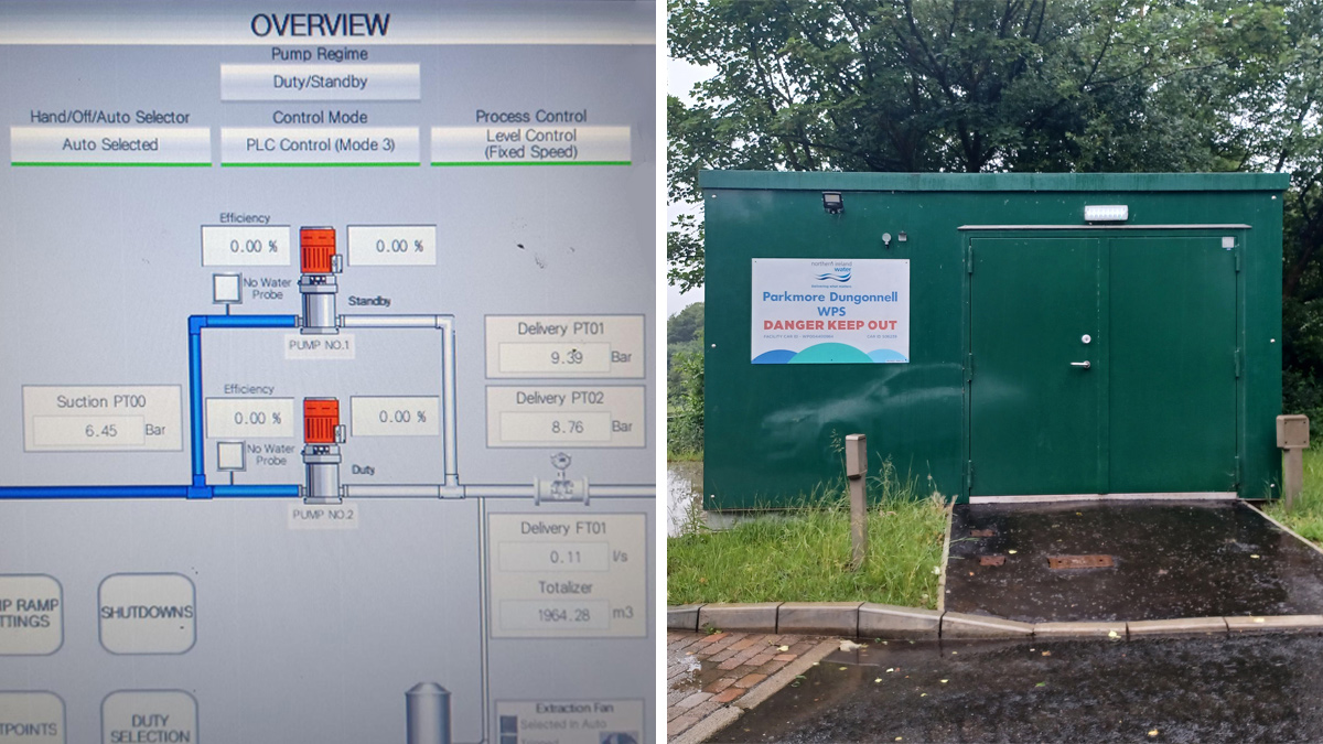 (left) HMI screen and (right) Parkmore Dungonnell WPS - Courtesy of WSP