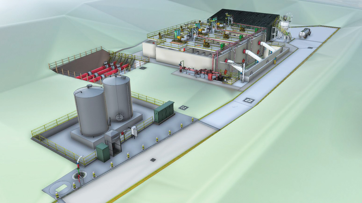 BIM image of Roundhill STW proposed TSR Area - Courtesy of Mott MacDonald Bentley, Veolia Water Technologies & EPS Water