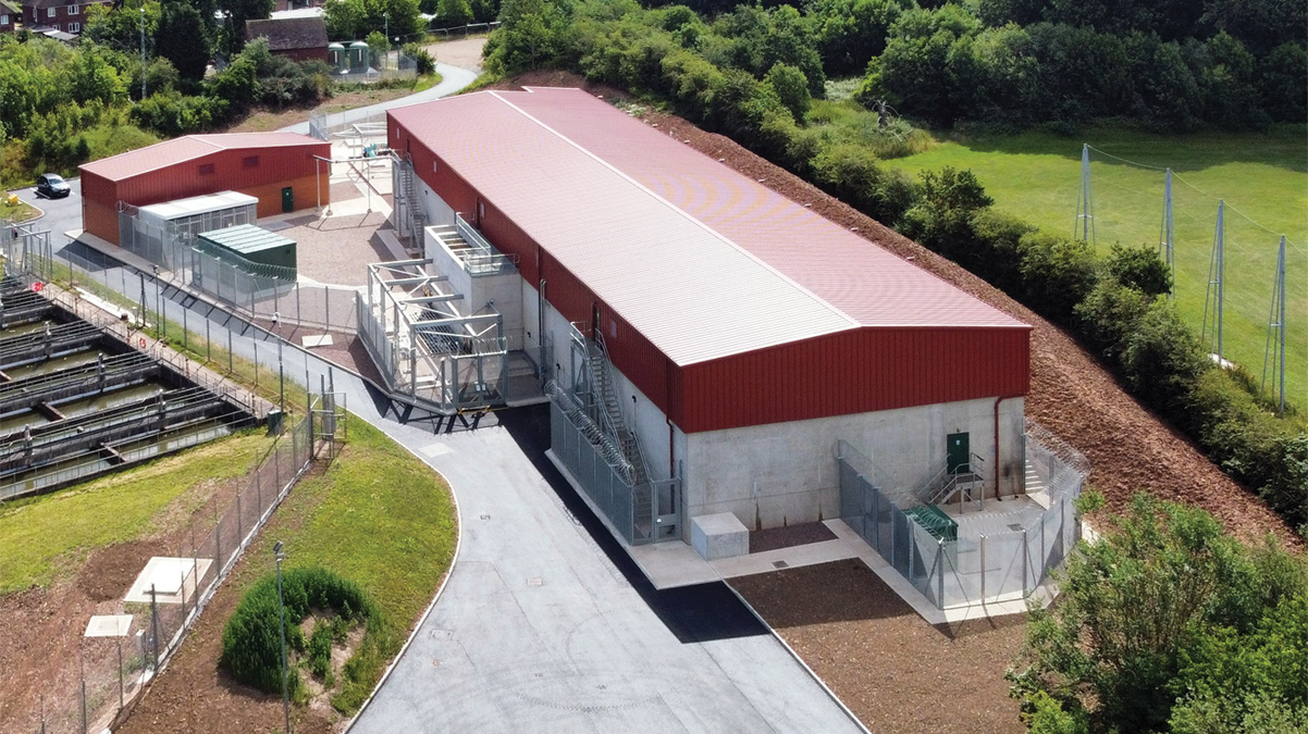 Interstage pumping station and rapid gravity filter building (from west) - Courtesy of Galliford Try