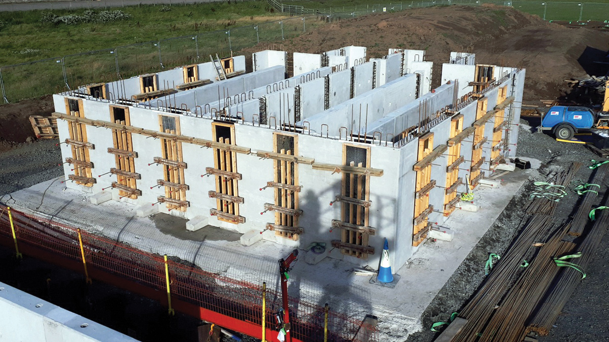 Precast contact tank during construction - Courtesy of MMB