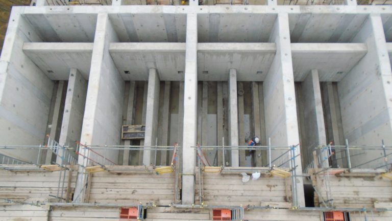 Precast concrete structures under construction - Courtesy of FLI Precast Solutions