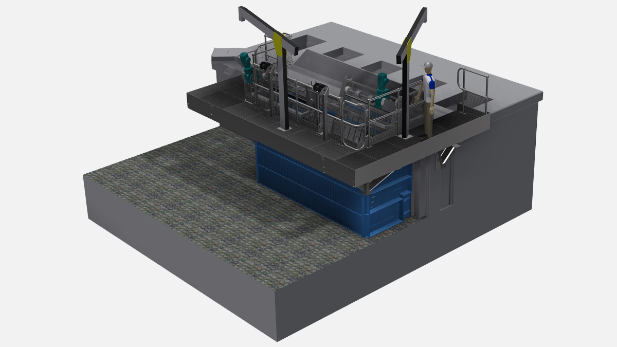 Complete 3D model of proposed GoFlo system attached to the historic structure