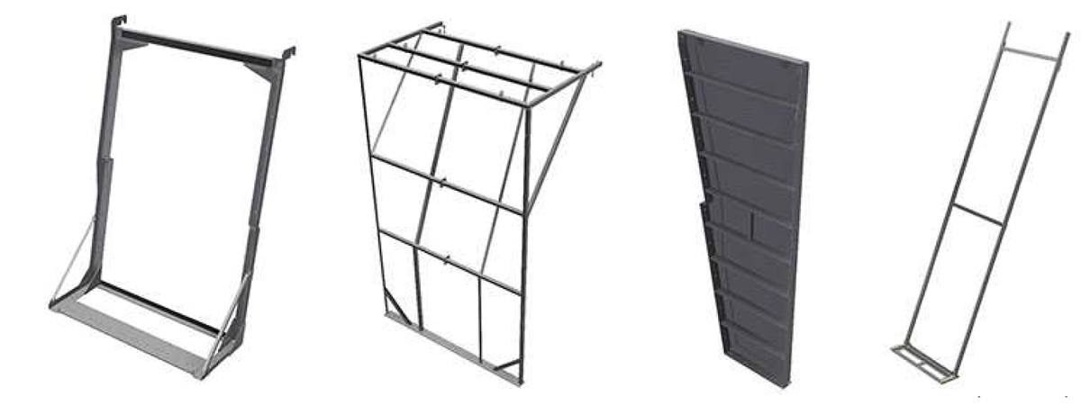 (i) The fixing frame (ii) the temporary measuring frame, fixed to the fixing frame (iii) an intake box side - two are required, and (iv) the baseplate and pivoting frame